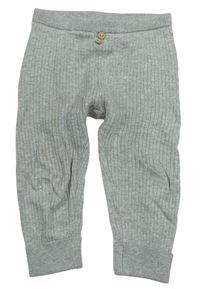 Šedé melírované žebrované pletené tepláky s knoflíky Zara