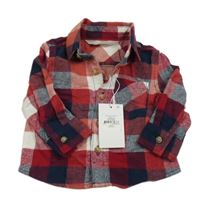 Nové - Červeno-tmavomodro-bílá kostkovaná košile Primark