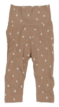 Hnědé puntíkaté lehké tepláky H&M