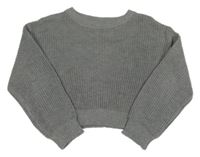 Šedý crop svetr Shein