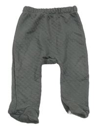 Tmavošedé prošívané teplákové polodupky