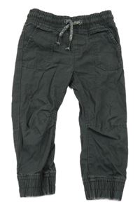 Tmavošedé plátěné cuff kalhoty F&F