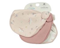 Nové - 3x slinták - růžový s jednorožci a myškami + bílý + starorůžový Primark