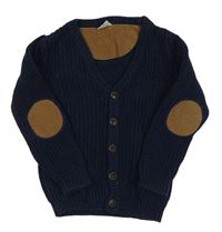 Tmavomodrý propínací svetr F&F