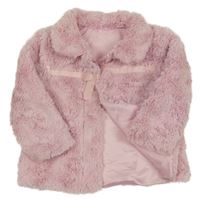 Růžová kožešinová zateplená bunda s mašlí George
