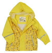 Žlutá nepromokavá bunda s kotvami a kapucí Lupilu
