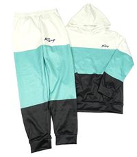 2set - Bílo-tyrkysovo-černá mikina s nápisem + tepláky