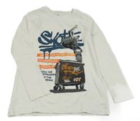 Smetanové triko se skateboardistou a nápisem C&A