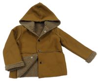 Hnědá zateplená bunda s kapucí