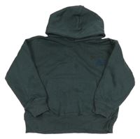 Tmavozelená mikina s nápisem a kapucí Zara