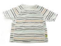 Bílo-černo-barevné pruhované UV tričko