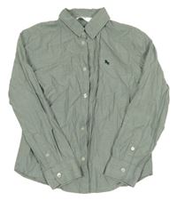 Zelená melírovaná košile s výšivkou H&M