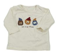 Smetanové triko se zvířaty