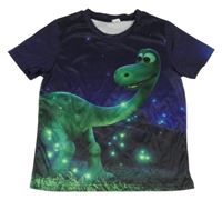 Tmavomodré tričko s dinosaurem