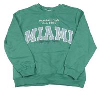 Zelená mikina s nápisem H&M