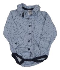 Světlemodré puntíkaté košilové body Dopodopo
