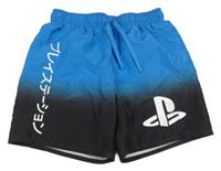 Modro-černé ombré plážové kraťasy s logem PlayStation H&M