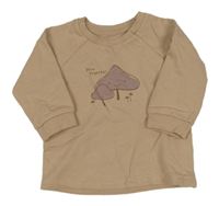 Hnědá propínací mikina s houbami H&M