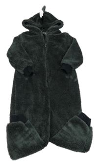 Tmavošedá chlupatá kombinéza s ostny a kapucí Next