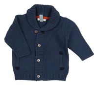 Tmavomodrý propínací svetr 