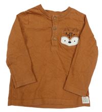 Hnědé triko s liškou F&F