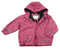 Růžová nepromokavá jarní bunda s králíky a kapucí Kiki&Koko