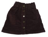 Lilková manšestrová propínací sukně George