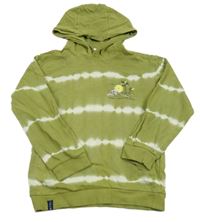 Zeleno-bílá pruhovaná lehká mikina s kapucí Mayoral