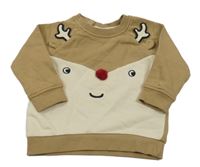 Hnědo-béžová mikin se sobem H&M