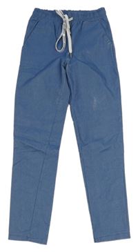 Modré elastické kalhoty 