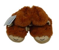 Nové - hnědé chlupaté domácí bačkory Jojo Maman Bébé