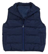 Tmavomodrá šusťáková zateplená vesta Dunnes