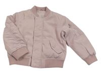 Světlerůžová šusťáková lehce zateplená bunda s kapsami M&S