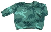 Tmavozelená mikina s dinosaury Primark