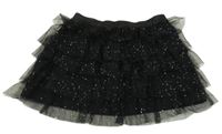 Černá třpytivá tylová sukně 