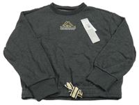 Nové - tmavošedá crop mikina s logem Kappa 