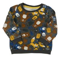 Tmavošedá mikina se zvířaty Pep&Co