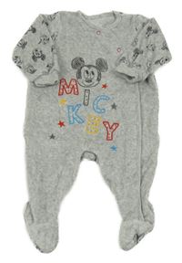 Šedý sametový oveal s Mickeym Disney