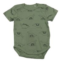 Tmavozelené body s dinosaury Topomini
