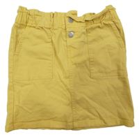 Žlutá riflová sukně s kapsami H&M