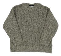 Béžovo-černý melírovaný svetr H&M