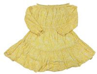 Žluté květované lehké šaty M&S