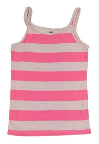 Růžovo-neonově růžový pruhovaný top H&M