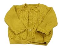 Hořčicový propínací vzorovaný svetr s 3D puntíky Mothercare