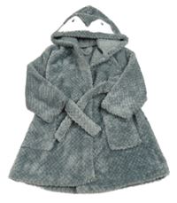 Šedo-bílý plyšový župan s kapucí - tučňák George