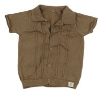 Hnědá vzorovaná propínací svetrová vesta George