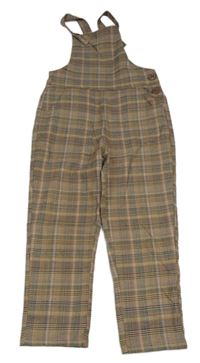 Hnědo-černé kostkované laclové kalhoty Next