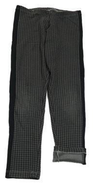 Tmavošedo-černé vzorované zateplené legíny s pruhy C&A