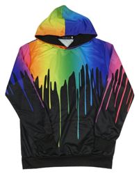 Černo-barevná mikina s kapucí 