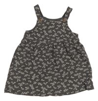 Antracitové květované teplákové laclové šaty C&A